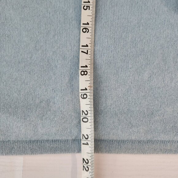Women's Ruched Long Sleeve Context Cashmere Blend Light Blue Sweater Size XL - Picture 10 of 13